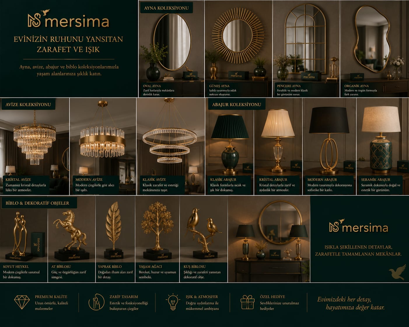 mersima ev otel aydinlatma aksesuar
